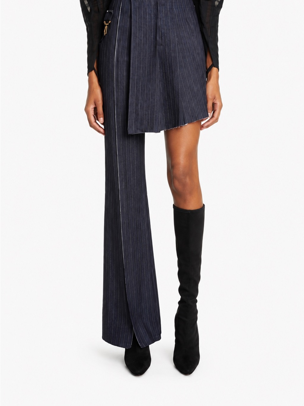 Straight-Leg Pinstripe Jeans in Dark Navy